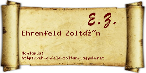 Ehrenfeld Zoltán névjegykártya